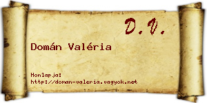 Domán Valéria névjegykártya